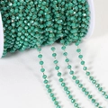 Muntgroene gefacetteerde kralenketting met gouden stalen schakels op een spoel - 3.6mm (1m/Pak) / Gouden Ketting - Groen