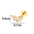 Labret en acier inoxydable doré à filetage interne avec pierres CZ taille marquise. - Style Marquise en Arc (2630-1#) / Or