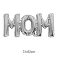 Silver MOM foil balloon 34x92cm for Mother's Day party decoration background - Silver Linked MOM