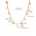 Golden stainless steel necklace featuring freshwater pearls and small shell pendants - 39+5cm / Gold Shell Freshwater Pearl Style