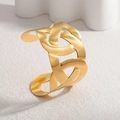 Bracciale rigido barocco minimalista dorato con design a maglie di catena intrecciate - Oro