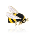 Süße Bienen-Emaille-Anstecknadel mit Goldmetall-Umrandung und gelb-schwarzen Streifen - Bienen-Stil (DB002-A)