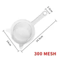 300 Mesh fine food strainer with 24.5cm white handle for soy milk and juice filtering - Cat Ears Style / 300 Mesh