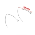 30mm silver-colored stainless steel french ear hook geometric earring DIY accessory - 30MM / Steel