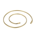 Elegante collar de cadena de serpiente redonda dorada en acero inoxidable y fondo blanco - 2.5mm / 50cm / Dorado