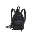 Mini borsa a tracolla nera con texture litchi e logo dorato Fashion per bambine - Nero
