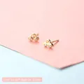 Minimalist gold-plated car stud earrings with zircon wheels measuring 0.6cm in length - Car