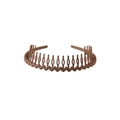 Coffee brown wavy matte resin headband with non-slip teeth for women's hairstyling - 174 Wave Style / Light Coffee