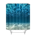 Waterproof polyester shower curtain featuring deep blue underwater ripple print - Undersea World