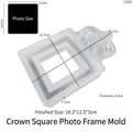 Crown square silicone mold for resin photo frame DIY with detailed measurements - Crown Square Photo Frame