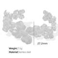 Zilveren roestvrijstalen camelia bloem open armband met 27,2 mm bloemmotief - SZ97 Zilveren Armband