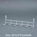 Portaoggetti sottopensile bianco in metallo con 6 ganci, misura 26x6,5x6cm - Gancio esagonale bianco