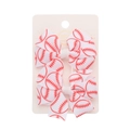 Pair of baseball pattern hair bows with red stitching design on display card - Baseball-White