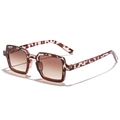Occhiali da sole vintage quadrati da donna con montatura leopardata e lenti marroni - Motivo Tartarugato Lenti Marroni
