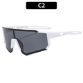 Sport cycling sunglasses C2 variant with white frame and dark grey polarized lens - White Frame Gray Lens