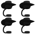 Set of 4 black silicone cowboy hat straw covers for 6-10mm dustproof protection - 4Pcs Set / Cowboy Hat Black