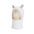 White plush bunny ear balaclava for kids featuring cute rabbit design and warm knit trim - White