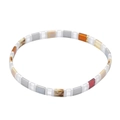 Bracciale bohémien con perline Tila e tasselli in smalto colorato stile arcobaleno - Patchwork Multicolore (TL-B190050A)