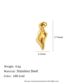 18K gold plated stainless steel conch shell pendant with precise product dimensions - Conch Pendant - Gold