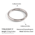 Detail view of silver polished stainless steel bangle showing dimensions and features - Silver Style (YYBL023047-P)