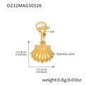 Golden stainless steel shell charm with lobster clasp for necklaces 1.4x1.1cm - Gold Shell Pendant (Without Chain) (D232)