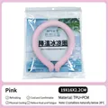 Pink cooling neck ring made of PCM and TPU material for summer outdoor heat relief - 28°C Natural Crystallization / Pink
