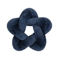 Sternförmiges Knotenkissen aus marineblauem Samt für moderne Sofa- und Schlafzimmerdeko - Marineblau