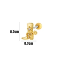 Gold cowboy boot cartilage stud with white cubic zirconia stars measuring 0.7cm - Zircon Cowboy Boot Style (7#) / Gold Yellow