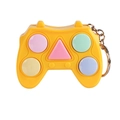 Mini console per videogiochi gialla portachiavi con tasti colorati e anello metallo - Stile con Manico / Giallo