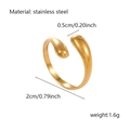 Irregular gold bypass ring made of stainless steel with a minimalist open design - JR415-Minimalist Arc / Gold
