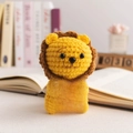 Handmade crochet yellow lion doll with a positive message card for home decoration - Standing Lion Style 1