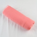 Coral pink crinkle cotton scarf with delicate fringe edges and breathable pleated texture - Pale Green