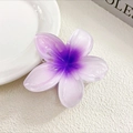 Gradient purple plumeria flower hair claw clip with glossy resin finish for women - Gradient Purple