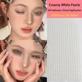 Self-adhesive cream white pearl stickers for face makeup and sparkling eye decoration - 3mm Off-white Pearl Stickers