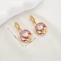 Floral pendant with purple enamel and white pearl on a gold-plated necklace - Style 31 Purple Enamel Pearl Drop Pendant