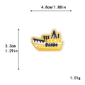 Écusson bateau pirate brodé jaune et bleu avec dimensions et poids précisés - GZ-2517