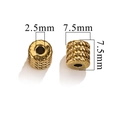 Golden stainless steel spacer bead with woven texture for DIY jewelry making 7.5mm - Woven Texture / Gold
