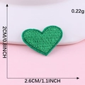 Green heart embroidered patch for DIY clothing accessories with detailed stitch texture - Hot Melt Adhesive / Green