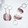 Macro detail of three hedgehog keychains made of acrylic with durable metal rings - Acrylic Hedgehog