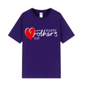 T-shirt fête des mères violet foncé avec graphique Happy Mother's Day et cœur - XS / Imprimé Cœur / Violet