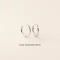 Minimalistische S925 Sterling Silber Creolen mit 8mm Innendurchmesser und Hochglanzpolitur - 925er Silber / 8mm Weißgold