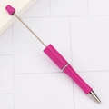 Creative rose red DIY beaded ballpoint pen with gradient macaron color and metal rod - Rose Red