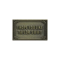 Antique bronze rectangular metal badge featuring I HOPE YOU LIKE TAYLOR SWIFT text - Singer Fan Style (QHXZ713)