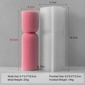 Silikonform für vertikale Streifensäule mit rosa Kerzenfertigprodukt für DIY-Dekoration - Gestreifte Zylinderform J-5103