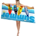 Microfiber summer beach towel with colorful surfboards and Summer text print - Surfboard Summer Theme (STJ-019-013)