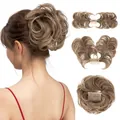Chignon spettinato con pettine in fibra sintetica marrone cenere chiaro - Marrone a Biondo Cenere