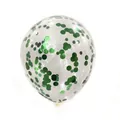 Detail of transparent latex balloon with green round confetti sequins inside for party - Glitter Green