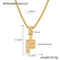 Golden box chain necklace featuring an 'F' initial pendant encrusted with pavé zircons - Letter F Necklace