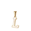 Classic stainless steel necklace with gold-plated letter L pendant and shell inlay - Letter L