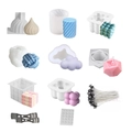 Kit per candele fai-da-te con 8 stampi in silicone, stoppini e supporti metallici - Set di Bolle Magiche 6